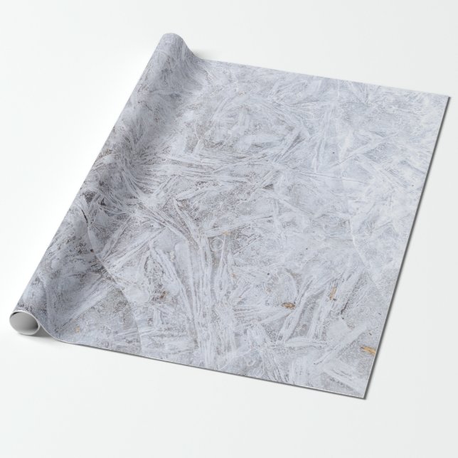 Papier Cadeau Cristaux de glace d'hiver (Déroulé)