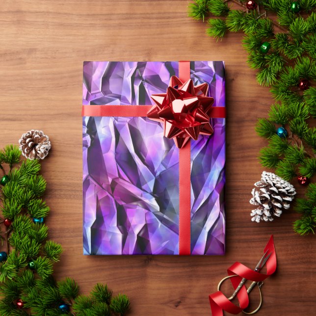Papier Cadeau cristaux violets. (Cadeau de vacances)