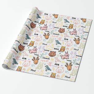 Papier Cadeau Critère de forêt mignonne