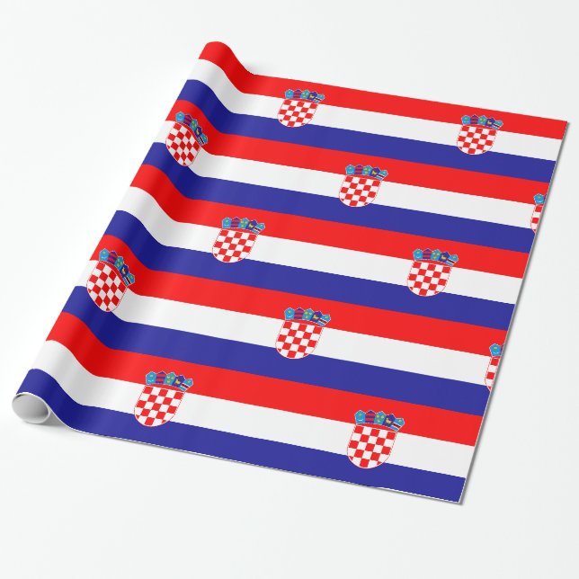 Papier Cadeau Croatie Bleu rouge (Déroulé)
