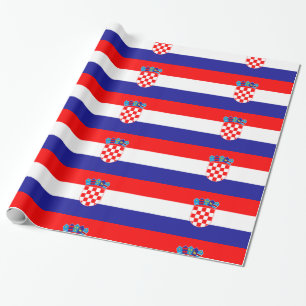 Papier Cadeau Croatie Bleu rouge