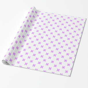 Papier Cadeau Crochets Lilac sur blanc