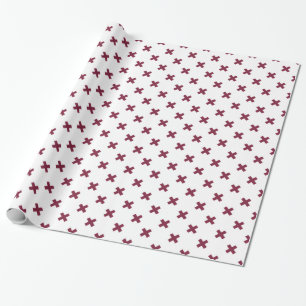 Papier Cadeau Crochets Mulberry sur blanc