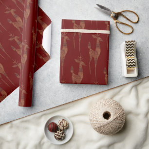 Papier Cadeau Croire Reindeer - Noël mignon rouge