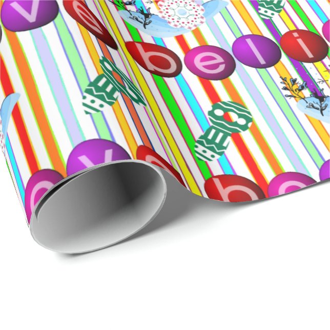 Papier Cadeau Croire Snowman Wrapping Papier (Coin rond)
