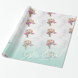 Papier Cadeau Croire Star Mint Ombre Noël Photo Holiday