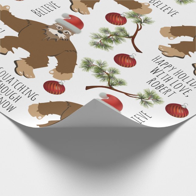 Papier Cadeau Croisement Personnalisé À Travers La Neige (Coin)