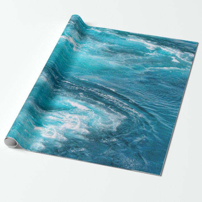 Papier Cadeau Croisière tropicale Turquoise Caribbean Ocean Phot (Déroulé)
