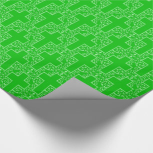Papier Cadeau Croix-13-Vert orange