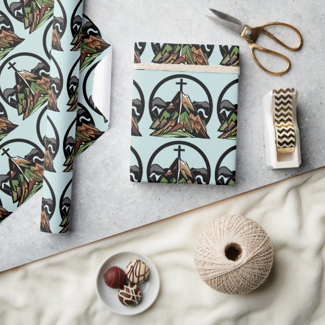 Papier Cadeau Croix chrétienne vieille rude (Artisanat)