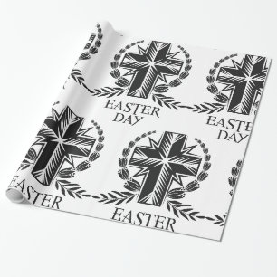 Papier Cadeau Croix de jour de Pâques Religieux Chrétien