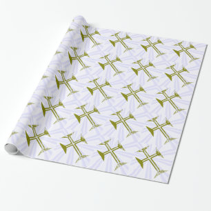 Papier Cadeau Croix dorée détruite