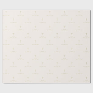 Papier Cadeau Croix et lauriers d'or