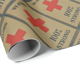 Papier Cadeau Croix-Rouge de 920 WWI " nous appartenons 100%