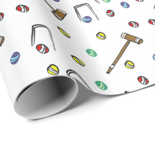 Papier Cadeau Croquet lunaire main colorée illustrée unique