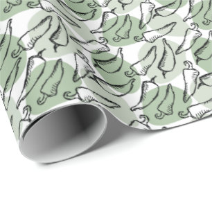 Papier Cadeau Croquis brut Chili Poivrons verts