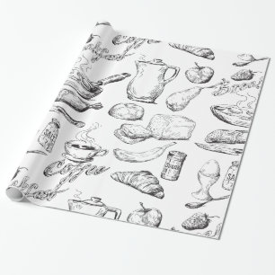Papier Cadeau Croquis de café