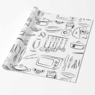 Papier Cadeau Croquis de cuisine