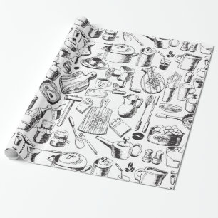 Papier Cadeau Croquis de nourriture