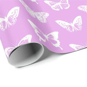 Papier Cadeau Croquis, orchidée et blanc de papillon