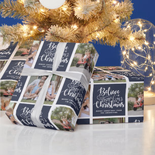Papier Cadeau Croyez en la magie de Noël Photo Collage