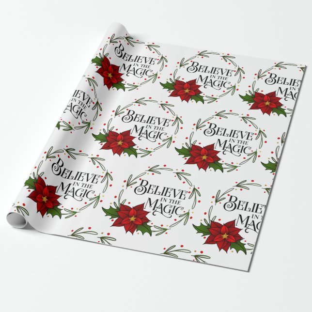 Papier Cadeau Croyez en les fêtes de Noël magiques (Déroulé)