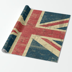 Papier Cadeau Cru d'Union Jack affligé