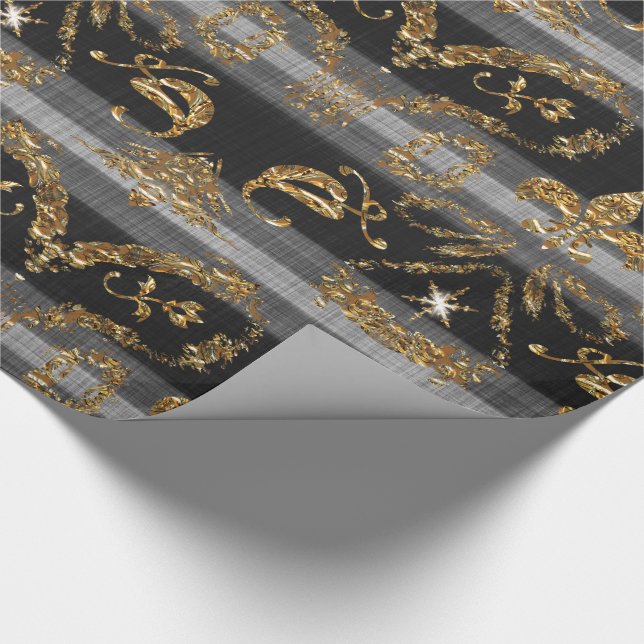 Papier Cadeau Cru élégant de Shangles de Noël victorien chic (Coin)