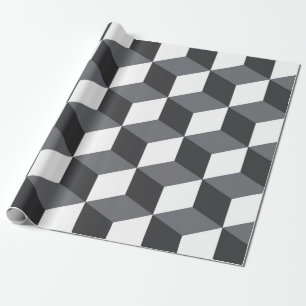 Papier Cadeau Cubes d'architecture urbaine, simple, moderne moti