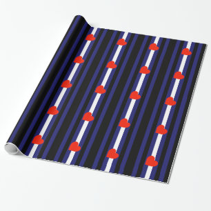 PAPIER CADEAU CUIR FIERTE RAYÉ COEUR HORIZONTAL - 2014 FIERTE