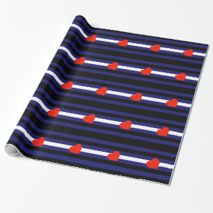 PAPIER CADEAU CUIR FIERTE RAYÉ COEUR HORIZONTAL - 2014 FIERTE