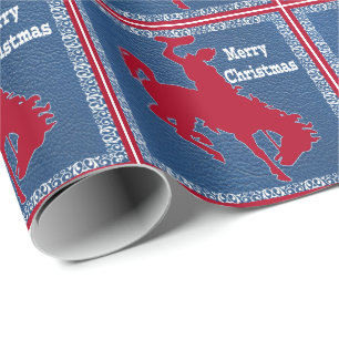 Papier Cadeau Cuir occidental Squa de Faux de cavalier de Bronc