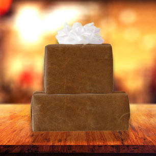 Papier Cadeau Cuir Tan Faux