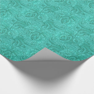 Papier Cadeau Cuir usiné occidental de turquoise en cuir