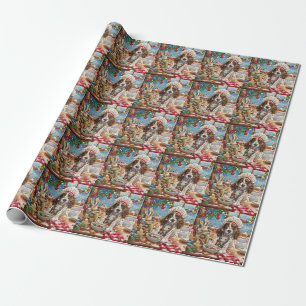 Papier Cadeau Cuisine de vacances Setter anglais : Festive Chris