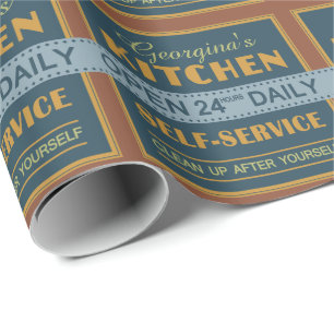 Papier Cadeau Cuisine - nom personnalisé - papier d'emballage