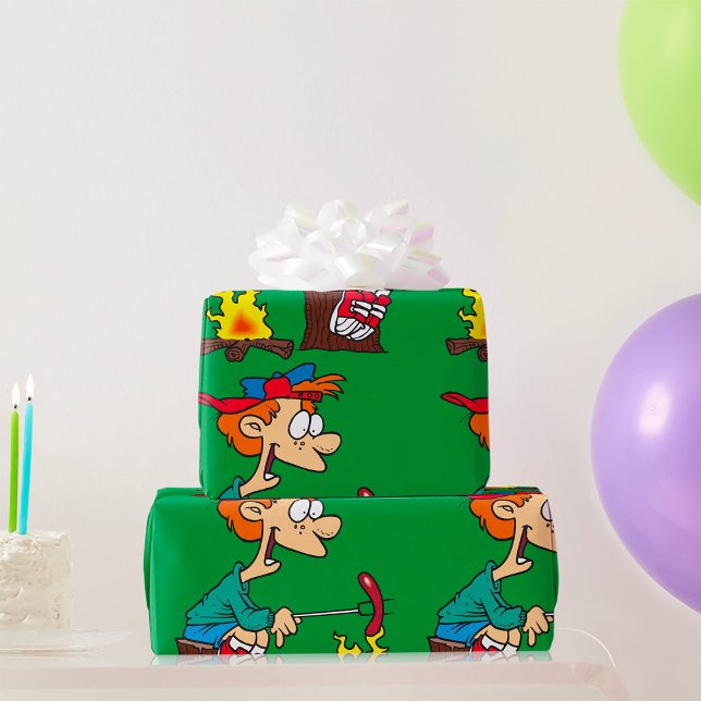 Papier Cadeau Cuisine Sur Un Feu De Campagne (Créateur téléchargé)