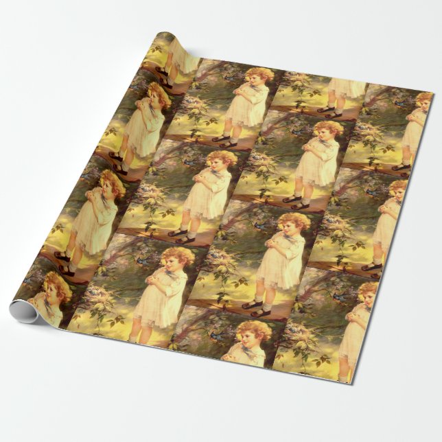 Papier Cadeau Cuisine victorienne avec oiseaux (Déroulé)