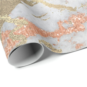 Papier Cadeau Cuivre Gris Foxier Or Marbre brillant Métal VIP