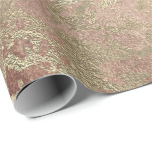 Papier Cadeau Cuivre rose fondu en bronze de marbre d'or