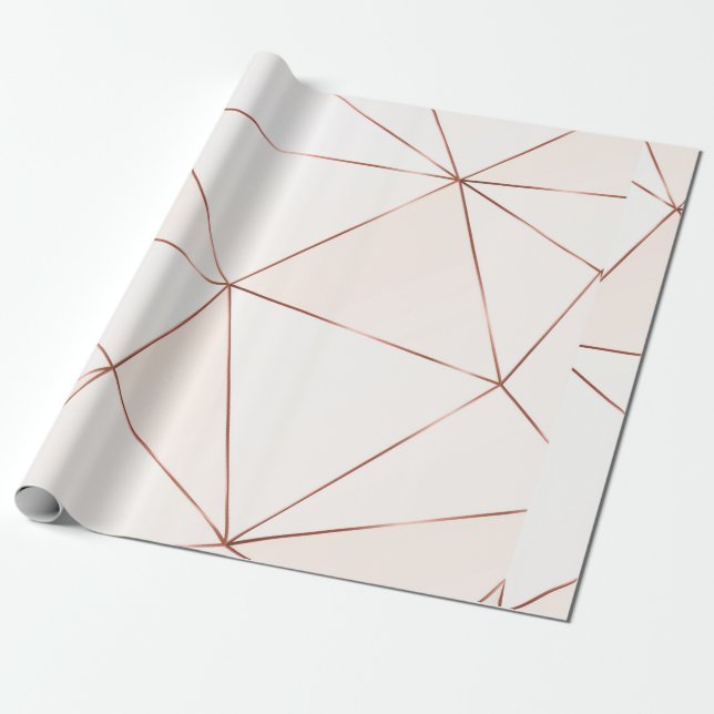 Papier Cadeau Cuivre texture polygonale métallique avec brillant (Déroulé)