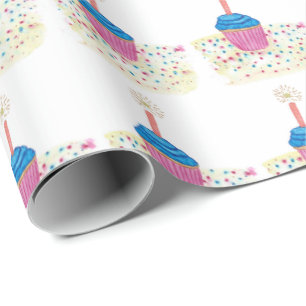 Papier Cadeau Cupcake aux chandelles