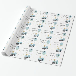 Papier Cadeau Cupcakes & Balloon Faux Parties scintillant Anni