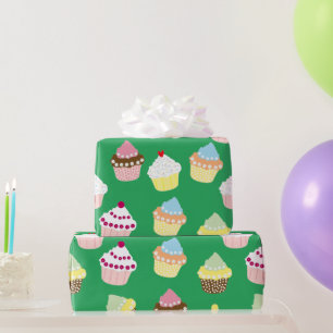 Papier Cadeau Cupcakes Delicious Decorated Birthday