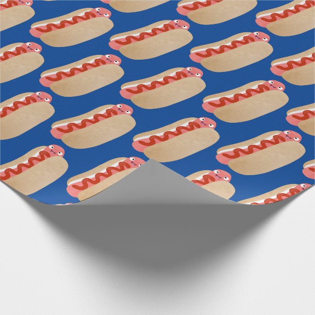 Papier Cadeau Curieux hot dog Weiner dessin animé (Coin)