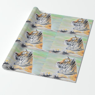 Papier Cadeau Curieux tableau de tigre