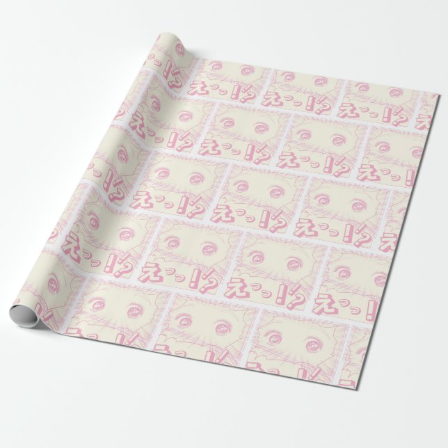Papier Cadeau Curious Manga Girl Motif (Déroulé)
