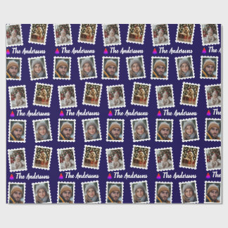 Papier Cadeau Custom Family of Four Christmas 