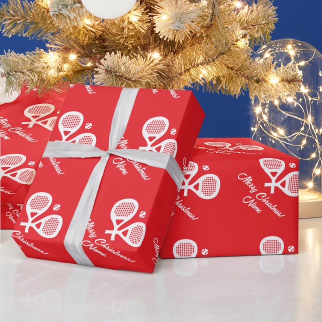 Papier Cadeau Custom padel sport Christmas wrapping paper (Vacances)