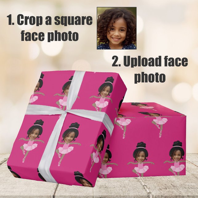Papier Cadeau Cute African American Ballerina Custom Photo (Créateur téléchargé)